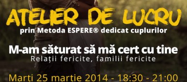 Atelier de lucru prin Metoda ESPERE® dedicat cuplurilor