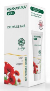 Crema de fata pentru ten normal si sensibil cu aur si argint de la VivaNatura