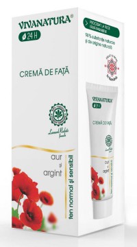 Crema de fata pentru ten normal si sensibil cu aur si argint de la VivaNatura 